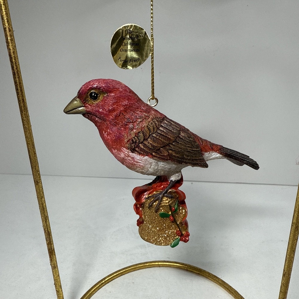 The Songbird Christmas Purple Finch ornament By Danbury Mint With Tag - Picture 1 of 7